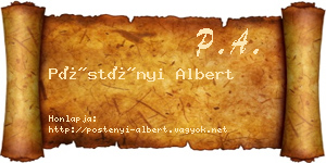 Pöstényi Albert névjegykártya