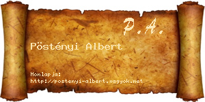 Pöstényi Albert névjegykártya